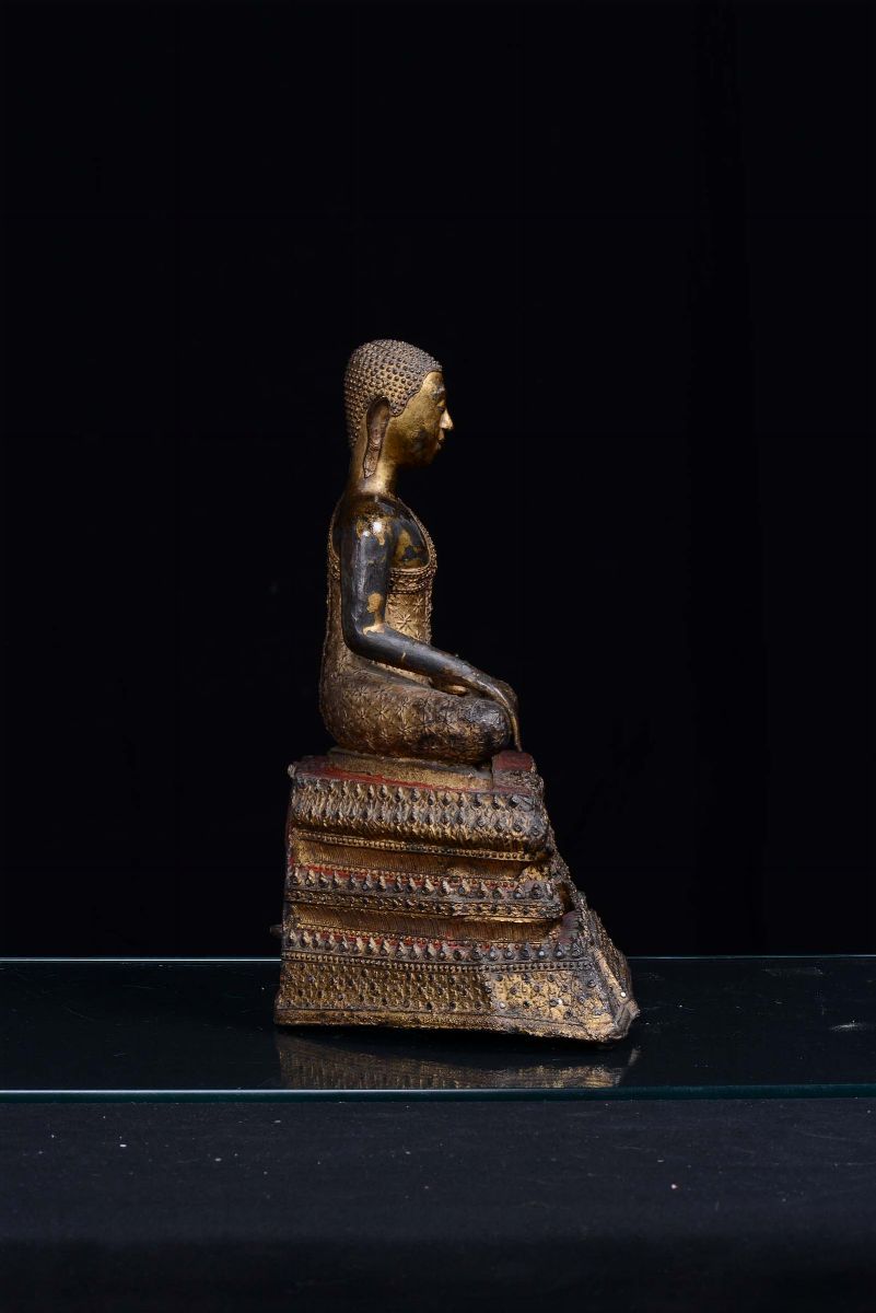 Buddha in Bronzo Dorato, Tailandia, Inizio XIX Secolo