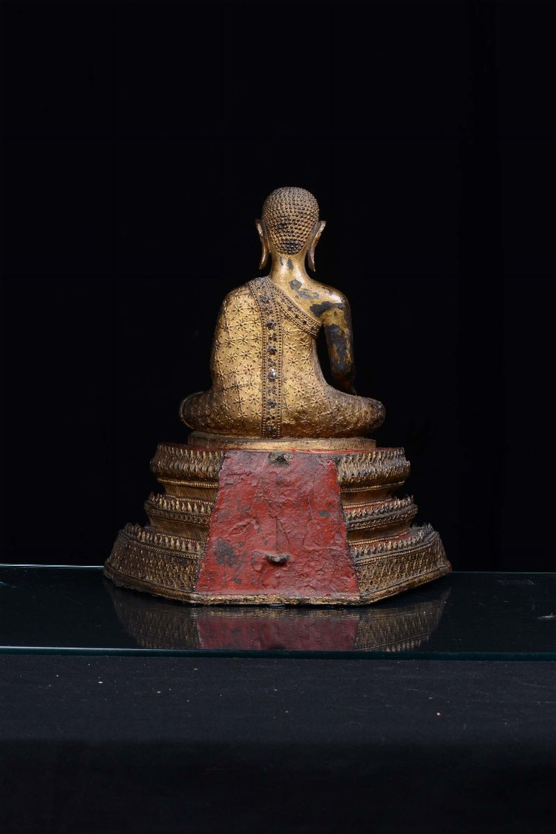 Buddha in Bronzo Dorato, Tailandia, Inizio XIX Secolo