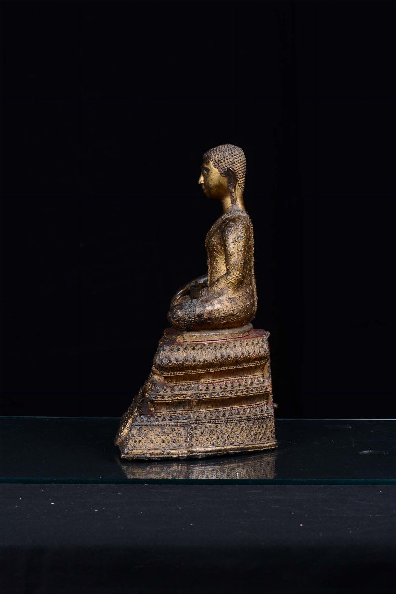 Buddha in Bronzo Dorato, Tailandia, Inizio XIX Secolo