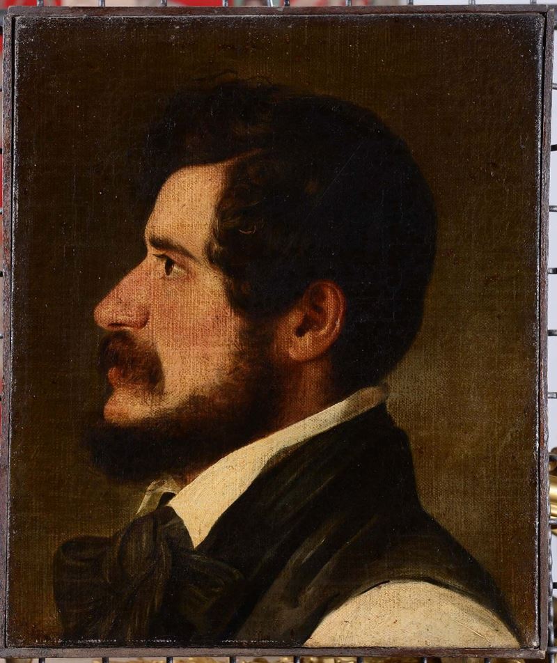 Giuseppe Moricci (1806-1880), attribuito a Ritratto maschile  - Asta Asta a Tempo 1-2014 - Cambi Casa d'Aste