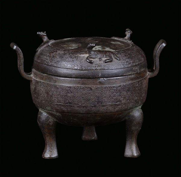 Incensiere in bronzo di forma arcaica, Cina, Dinastia Ming, XVII secolo