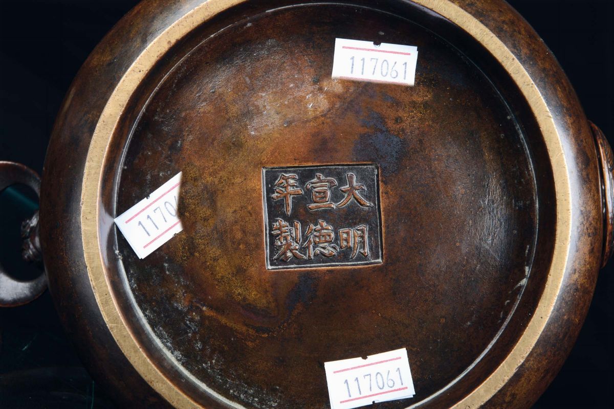 Incensiere in Bronzo di Forma Arcaica, Cina, Dinastia Qing, XVIII Secolo