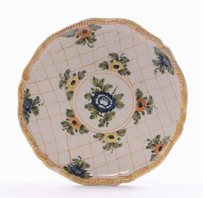Alzatina in Ceramica Policroma, Savona XIX Secolo