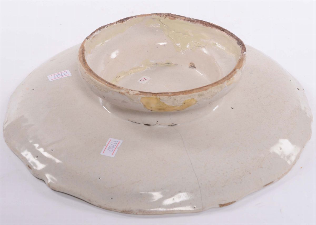 Alzatina in Ceramica Policroma, Savona XIX Secolo