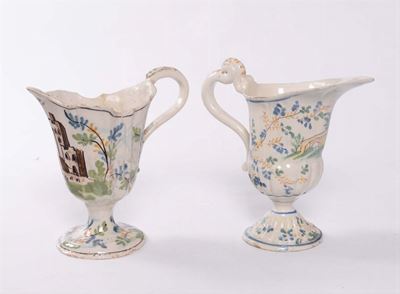 Due Brocche a Elmo in Maiolica, Pavia XVIII Secolo