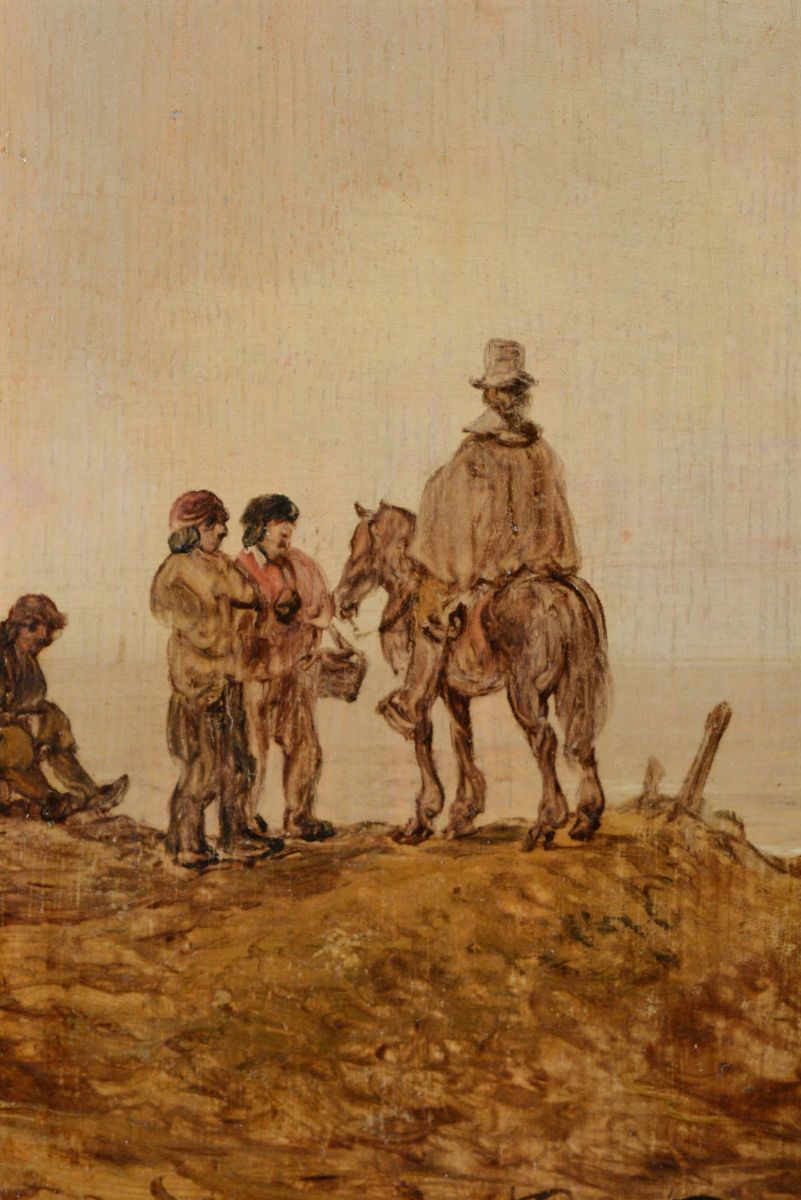 Jan Van Goyen (leida 1596 - L’aia 1656)paesaggio Costiero con Figure