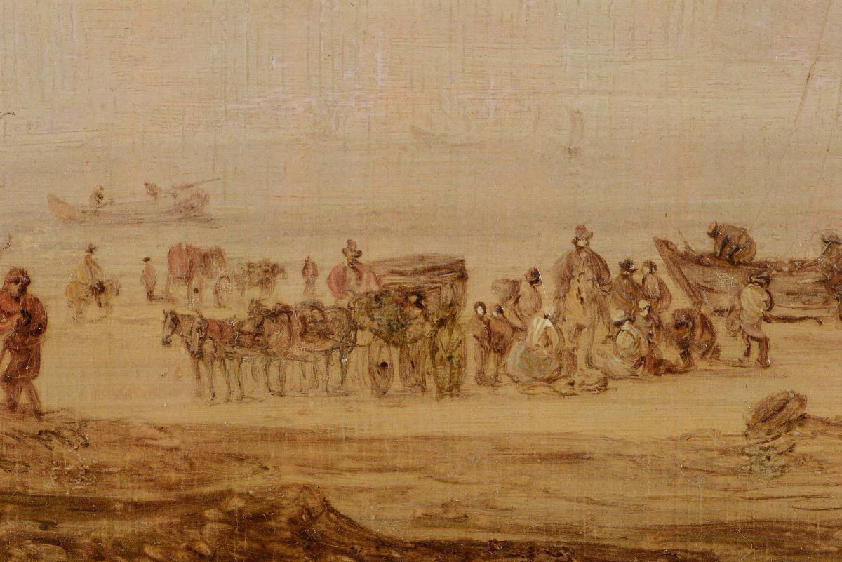 Jan Van Goyen (leida 1596 - L’aia 1656)paesaggio Costiero con Figure