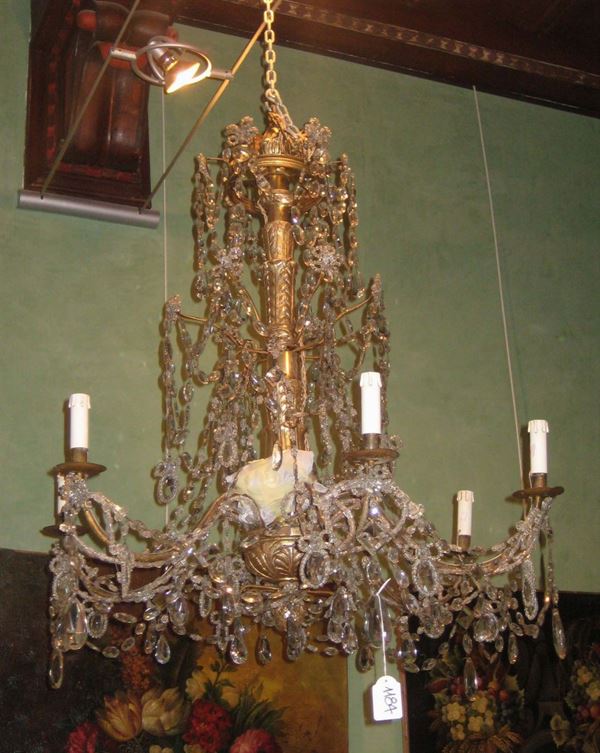 Lampadario Luigi XVI a sei luci