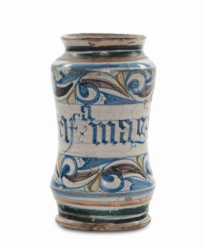 Albarello di Farmacia in Maiolica, Asciano XVI Secolo