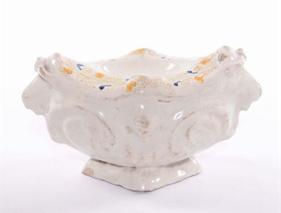 Saliera in Maiolica a Fondo Panna, XIX Secolo
