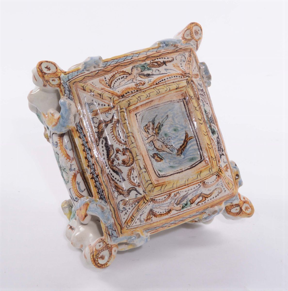 Saliera in Maiolica Policroma, XIX Secolo