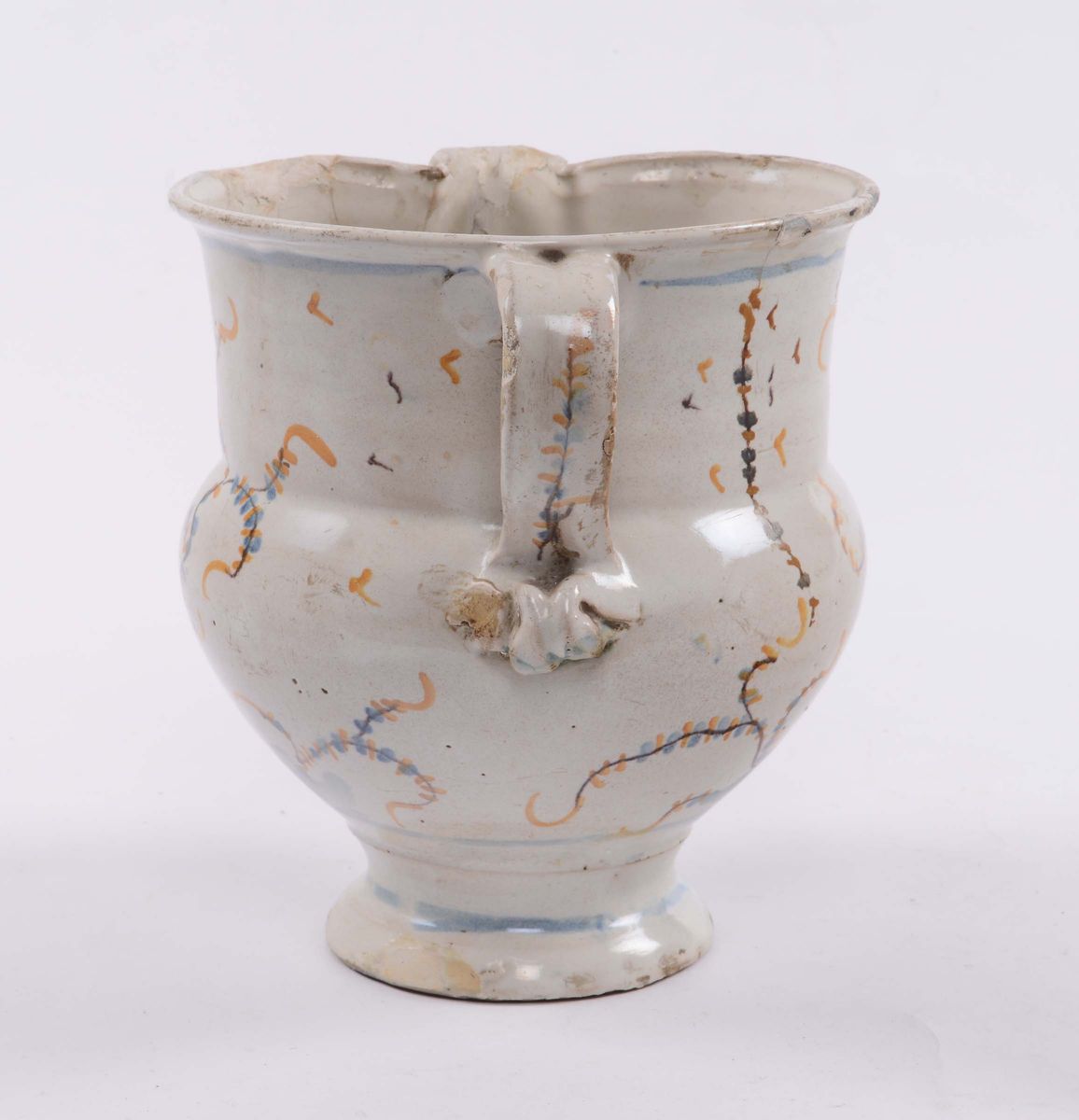Brocca in Maiolica Decorata con Figura Femminile, Savona XVIII Secolo