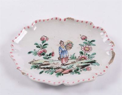 Piattino in Maiolica a Decoro Policromo, Veuve Perrin, Marsiglia, Imitazione del XIX/XX Secolo
