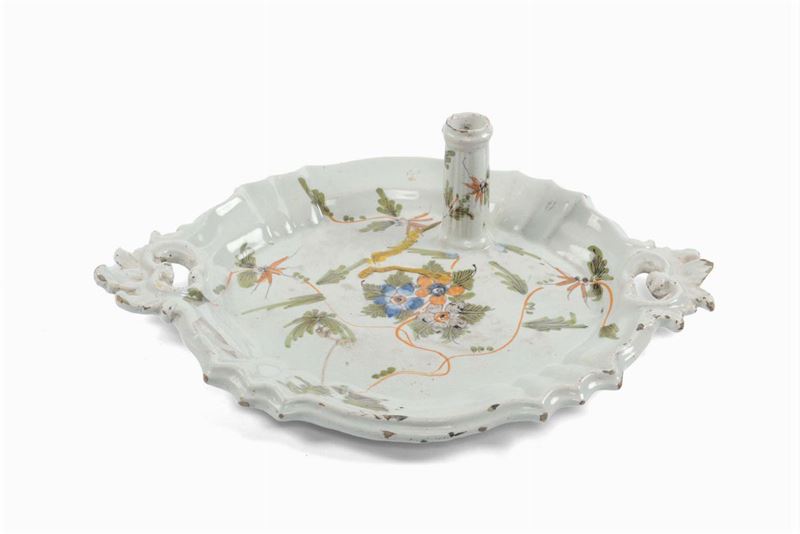 Calamaio in maiolica con bordo sagomato, Bassano XVIII secolo  - Auction Italian Majolica from 16th to 18th Century - Cambi Casa d'Aste