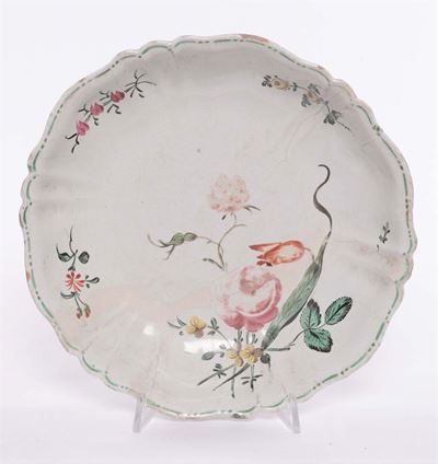 Piatto in Maiolica a Decoro Floreale, Palermo, Forse S.erasmo, XVIII Secolo