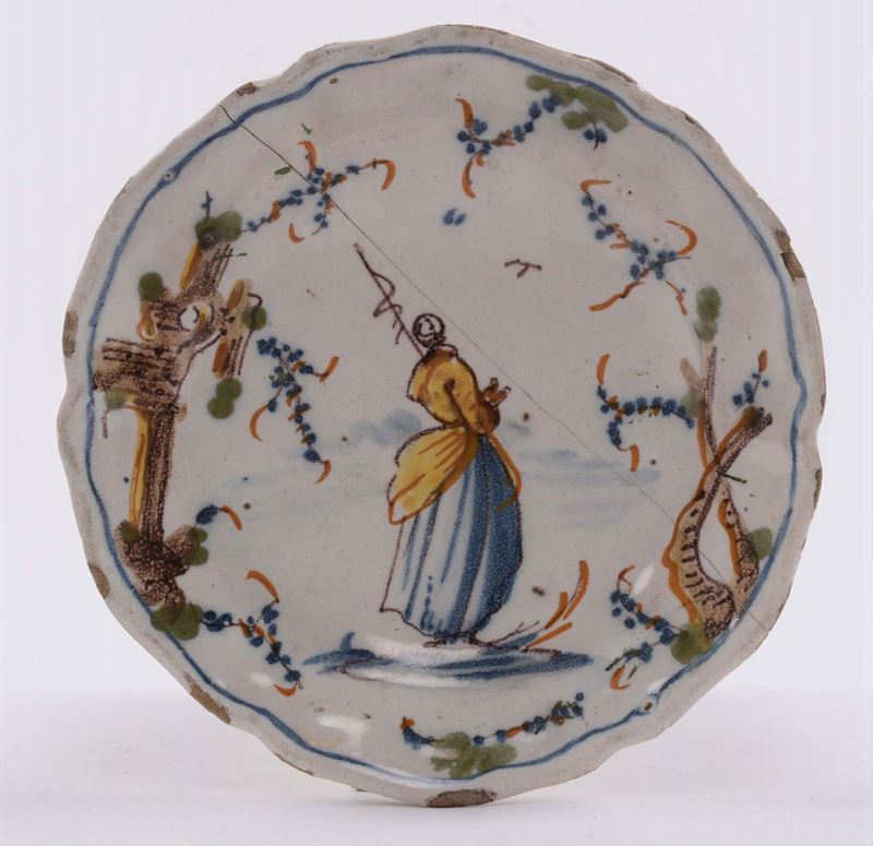 Piatto con tesa sagomata, XVIII secolo  - Asta Maioliche Italiane dal XVI al XVIII Secolo - Cambi Casa d'Aste