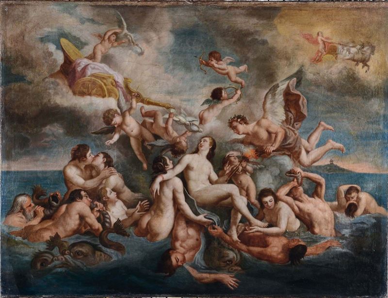 Scuola Francese del XVIII secolo Trionfo di Venere  - Asta Dipinti Antichi - Cambi Casa d'Aste