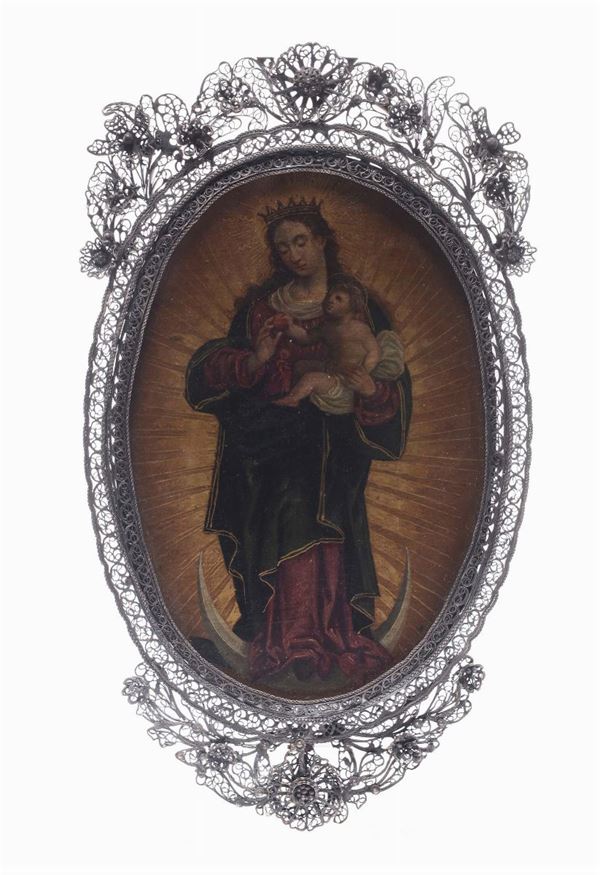 Scuola Siciliana del XVIII secolo Madonna con Bambino