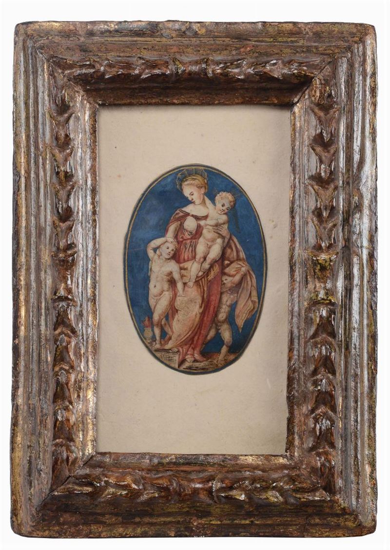 Scuola Senese del XVI secolo Madonna con Bambino  - Asta Dipinti Antichi - Cambi Casa d'Aste