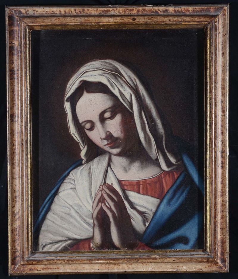 Giovanni Battista Salvi detto Il Sassoferrato (Sassoferrato 1609 - Roma 1685), ambito di Madonna  - Asta Dipinti Antichi - Cambi Casa d'Aste