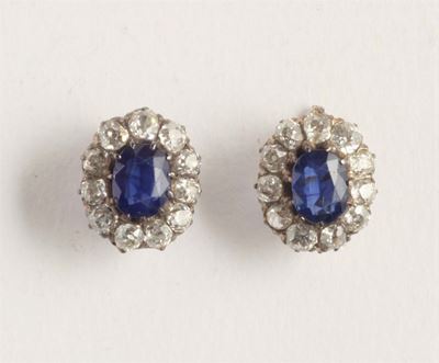 Orecchini con Diamanti e Zaffiri Naturali