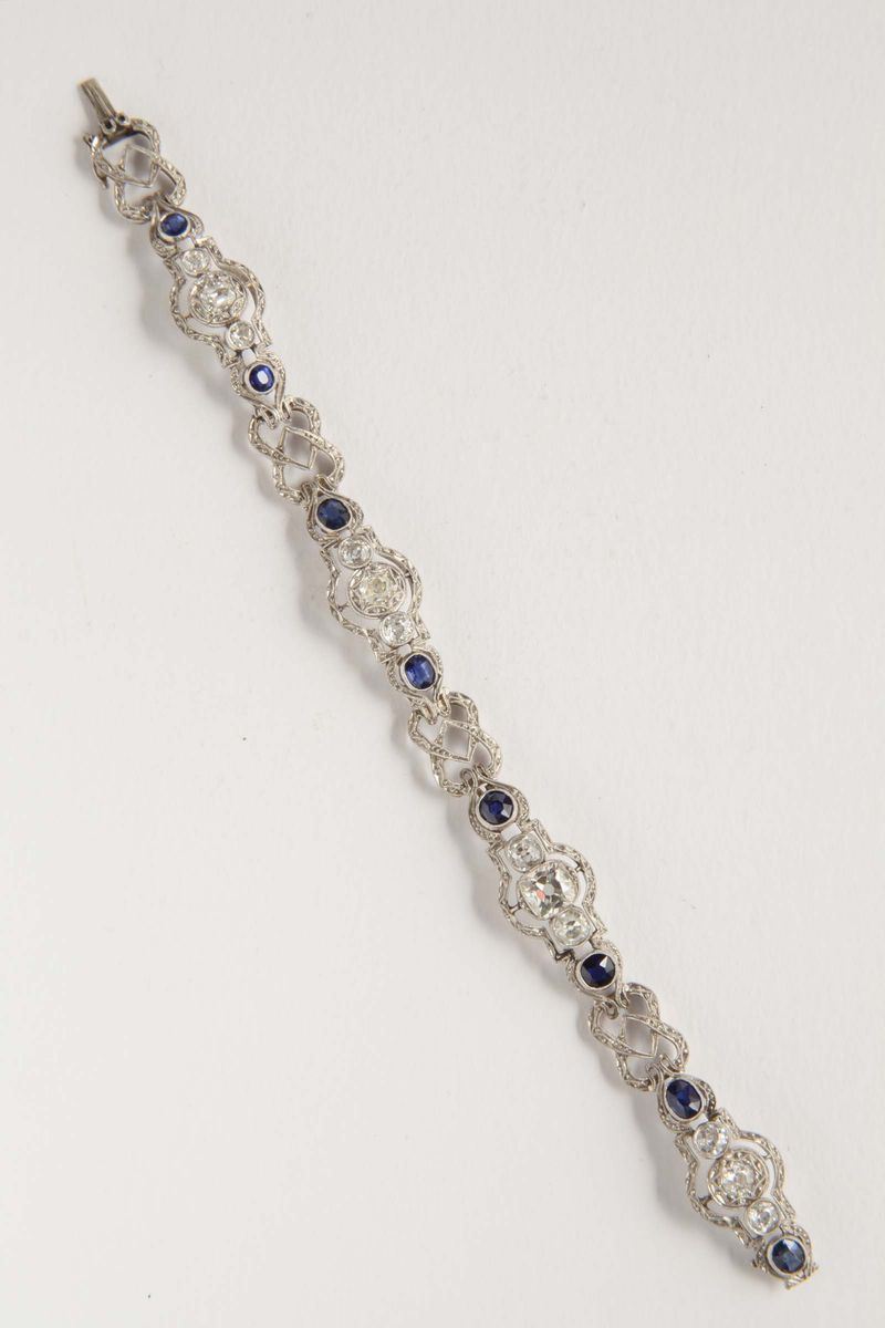 A shappire and diamond bracelet  - Auction Silver, Ancient and Contemporary Jewels - Cambi Casa d'Aste