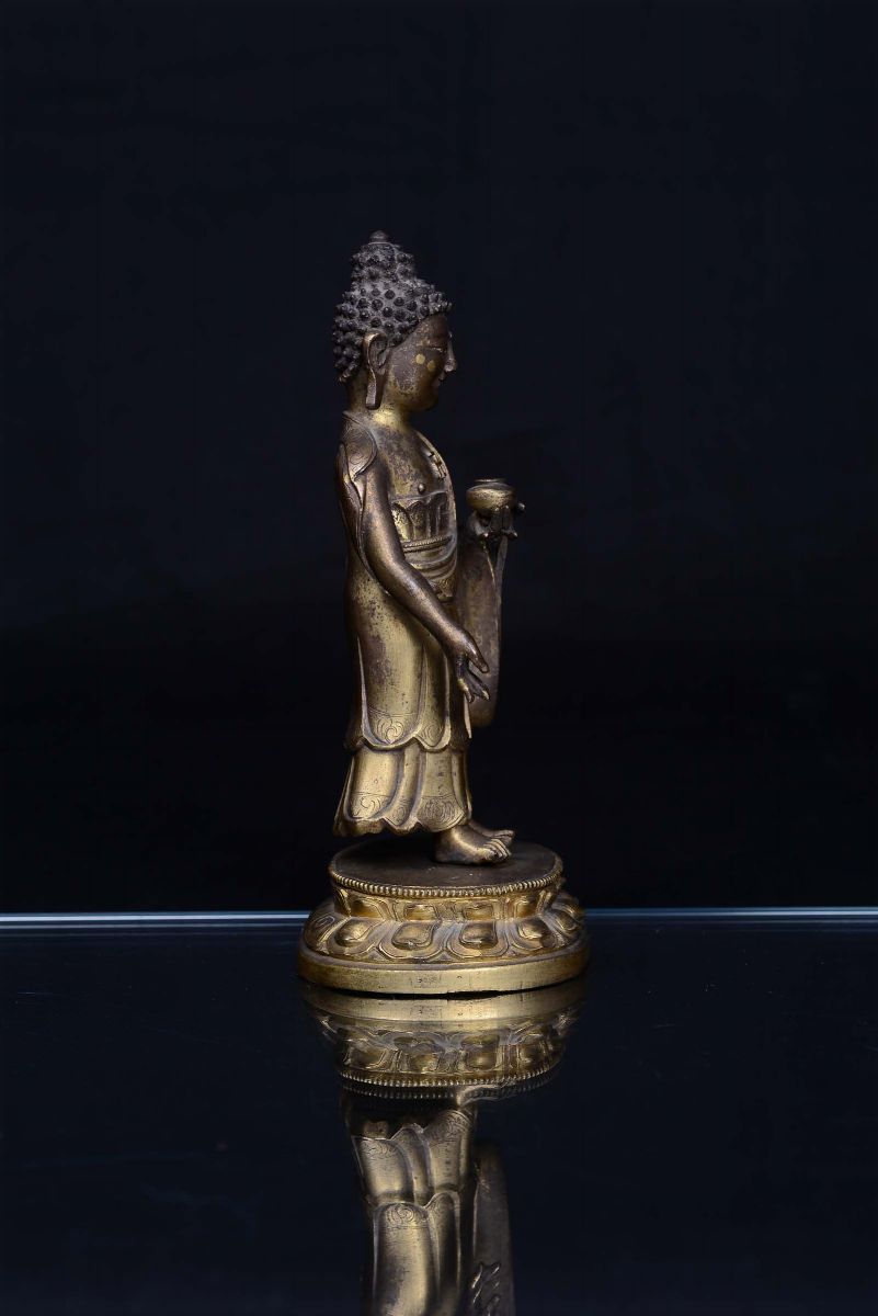 Bronzo Dorato Raffigurante Guandi, Cina, Dinastia Ming, XVII Secolo