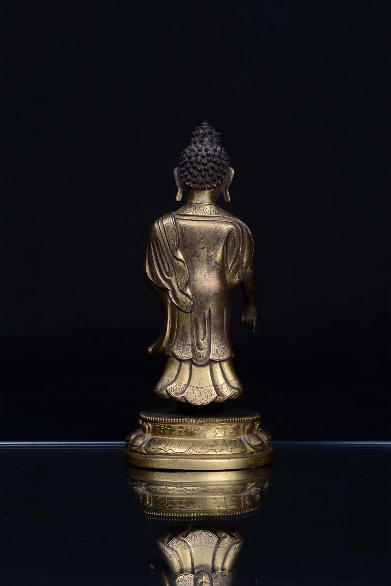 Bronzo Dorato Raffigurante Guandi, Cina, Dinastia Ming, XVII Secolo
