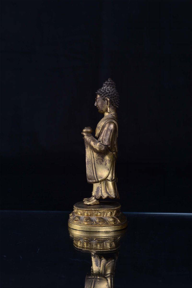 Bronzo Dorato Raffigurante Guandi, Cina, Dinastia Ming, XVII Secolo