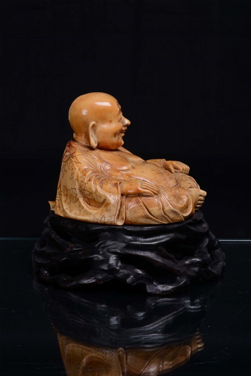 Buddha Seduto in Avorio Scolpito, Cina XIX Secolo