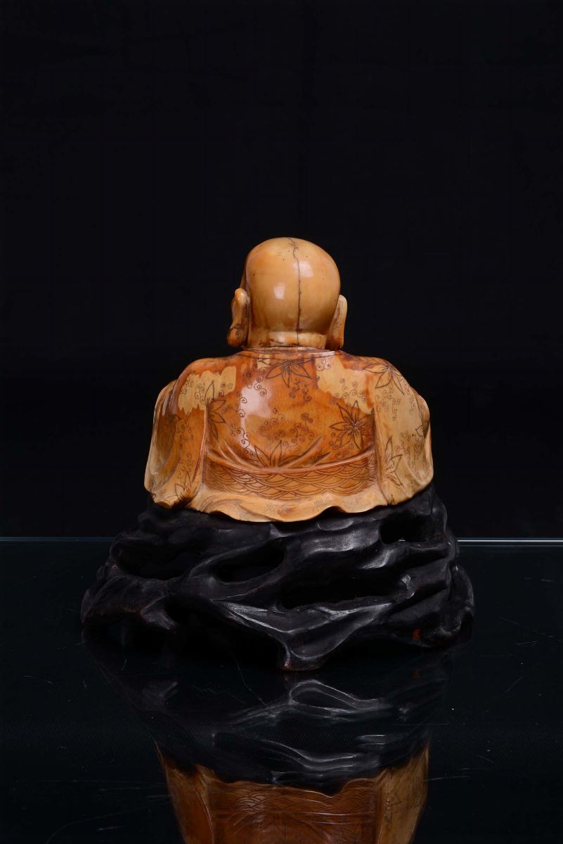 Buddha Seduto in Avorio Scolpito, Cina XIX Secolo