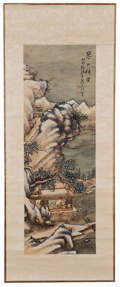 Rotolo con Scene Orientali, Cina, Dinastia Qing, XIX Secolo
