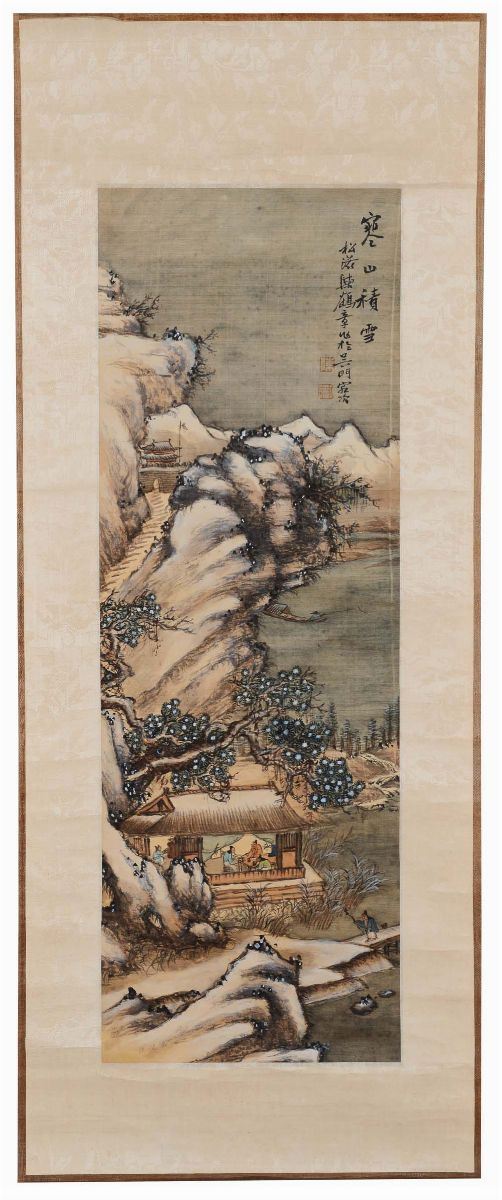 Rotolo con scene orientali, Cina, Dinastia Qing, XIX secolo  - Asta Fine Chinese Works of Art - Cambi Casa d'Aste