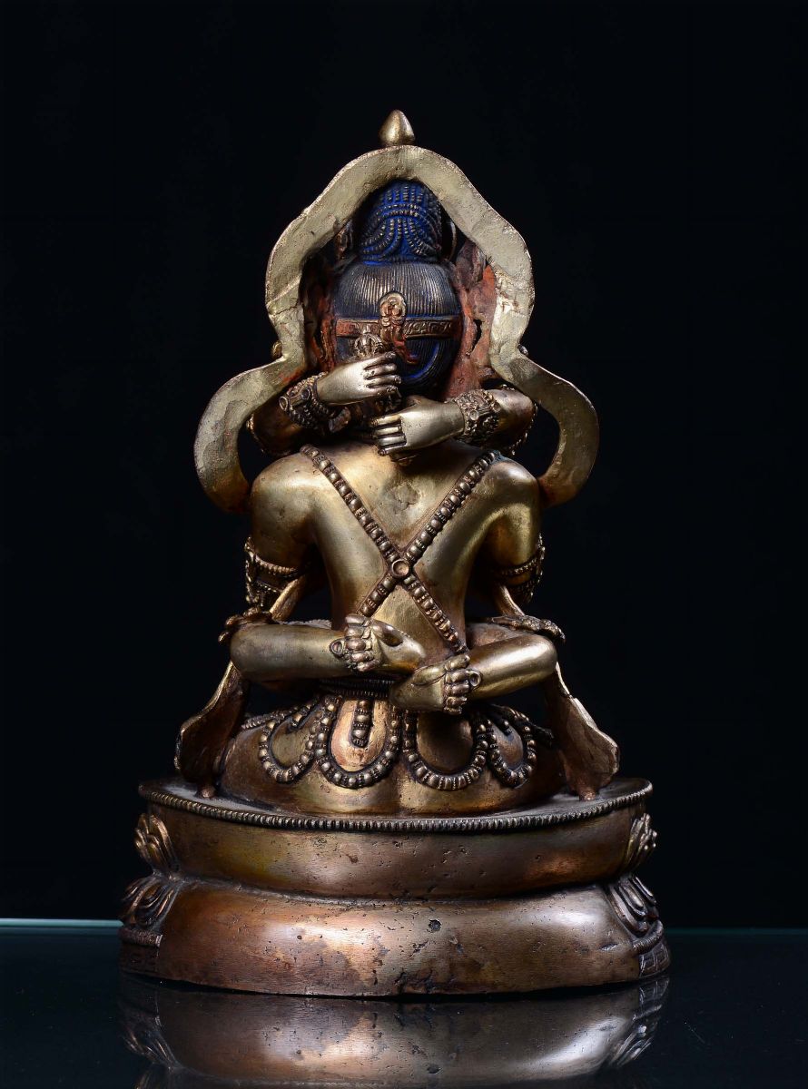 Divinità Tibetana in Bronzo Dorato, Tibet, XIX Secolo