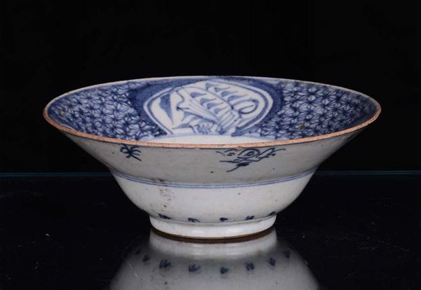 Ciotola in porcellana bianco e blu, Corea XIX secolo