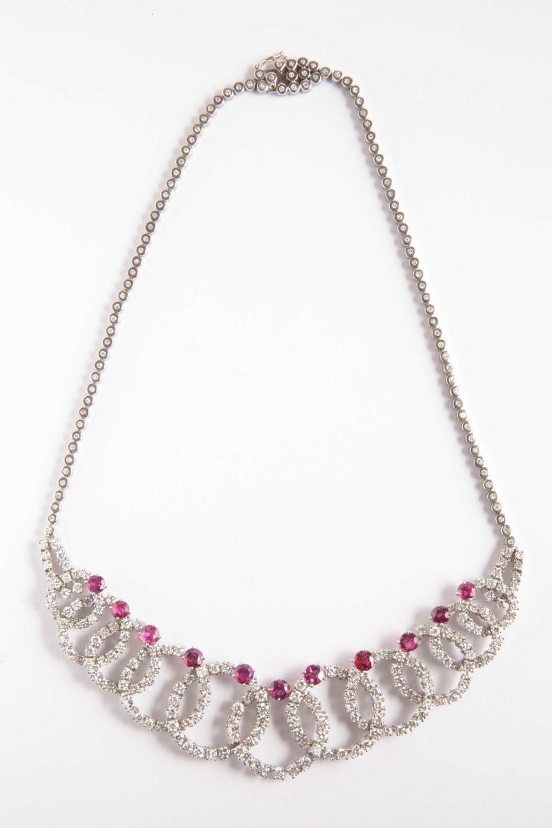 A garnet and diamond-set necklace  - Auction Silver, Ancient and Contemporary Jewels - Cambi Casa d'Aste