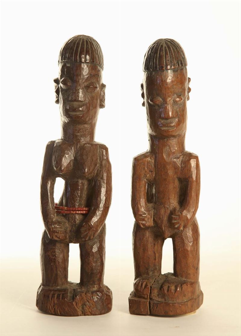 Coppia di gemelli ibeji YORUBA (Nigeria)  - Asta Arte Africana - Cambi Casa d'Aste