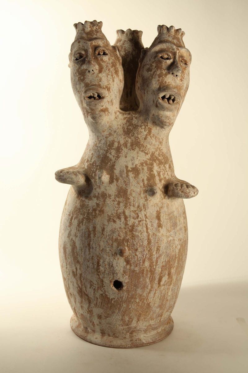 Figura d’altare tri-cefala FON (Benin)  - Auction African Art - Cambi Casa d'Aste
