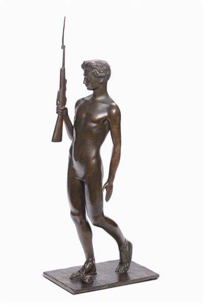 Alfeo Bedeschi (1885-1970)giovanetto con Fucile