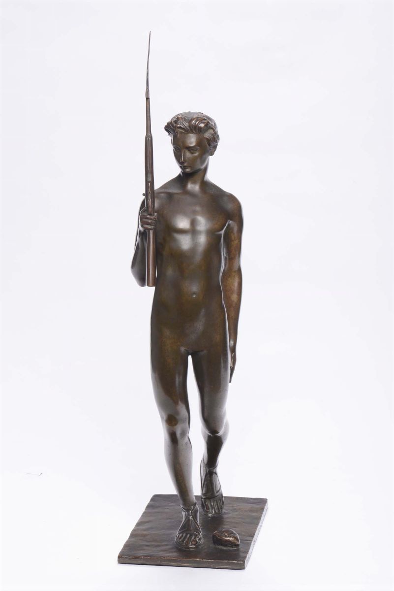 Alfeo Bedeschi (1885-1970)giovanetto con Fucile