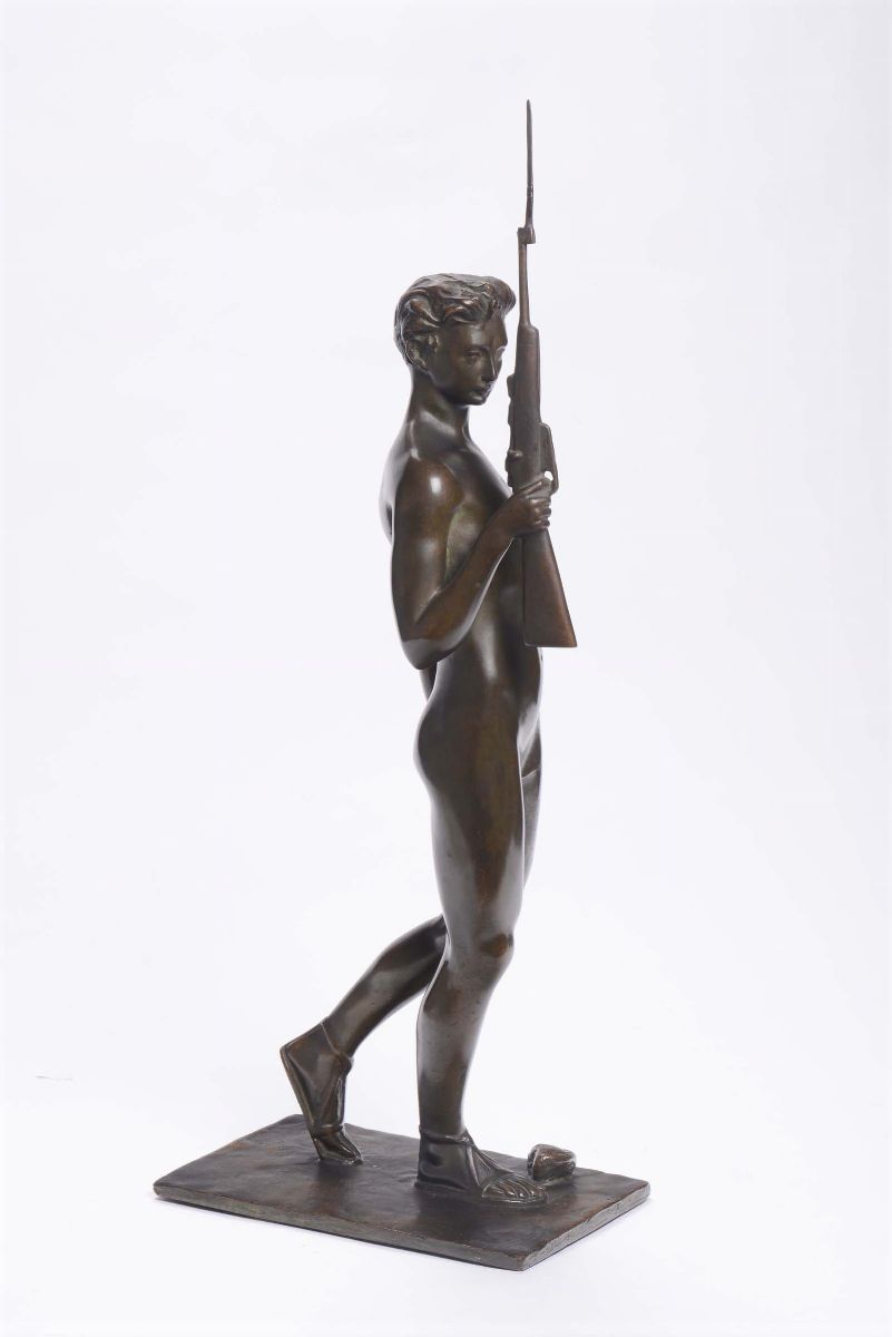 Alfeo Bedeschi (1885-1970)giovanetto con Fucile