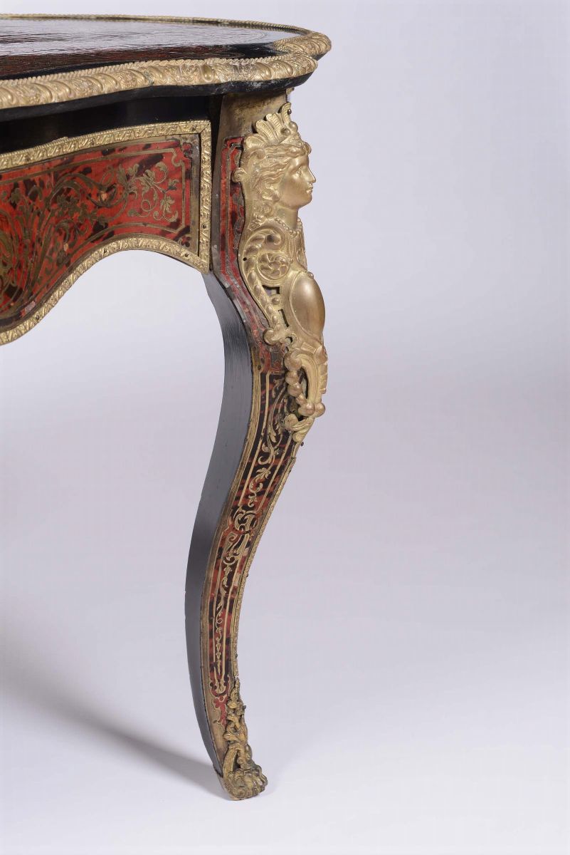 Tavolo Boulle in Stile Napoleone III, XIX Secolo