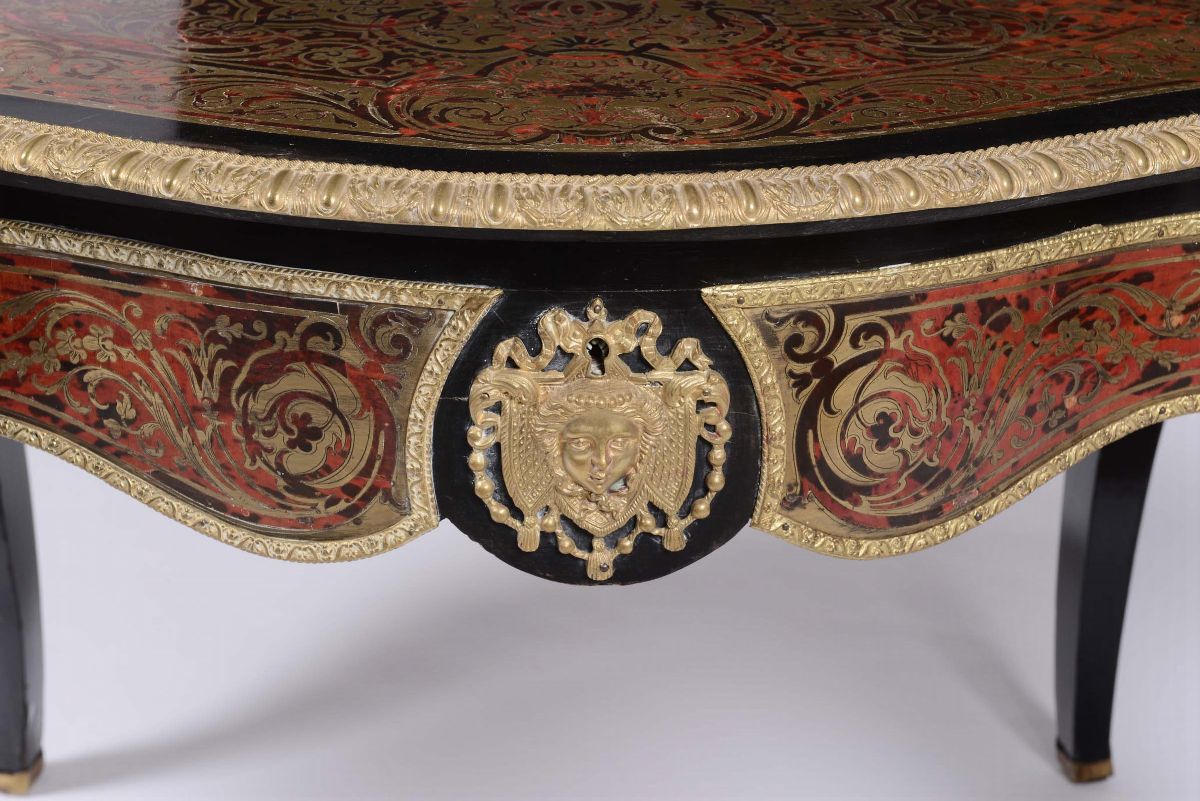 Tavolo Boulle in Stile Napoleone III, XIX Secolo