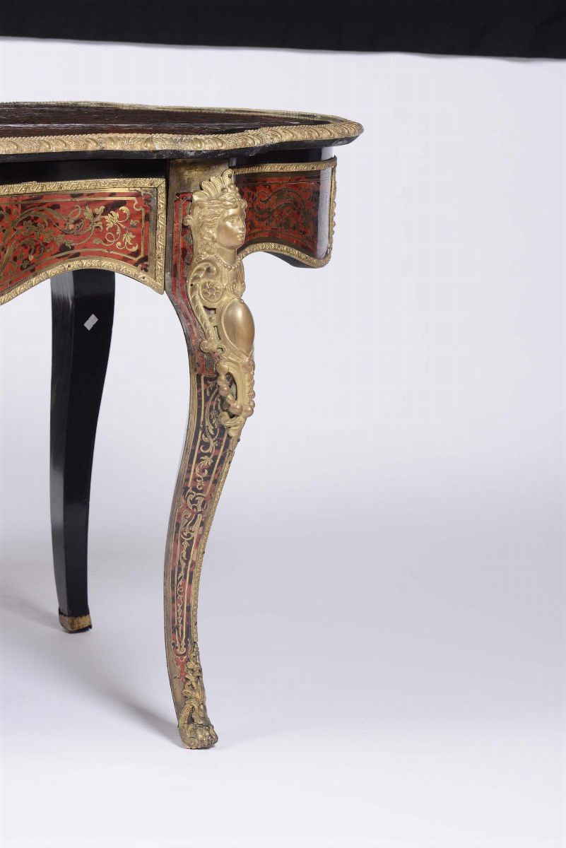 Tavolo Boulle in Stile Napoleone III, XIX Secolo
