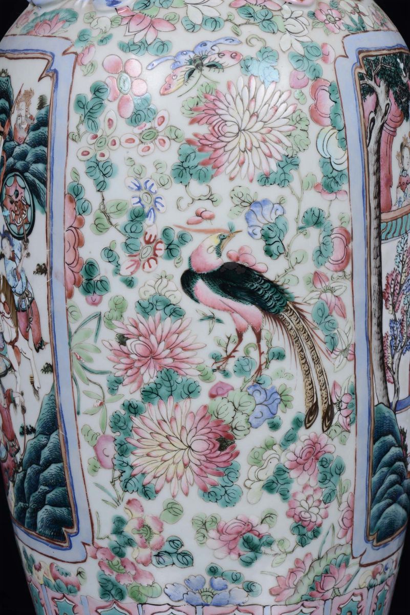 Coppia di Vasi in Porcellana Famiglia Rosa, Cina, Dinastia Qing, XIX Secolo