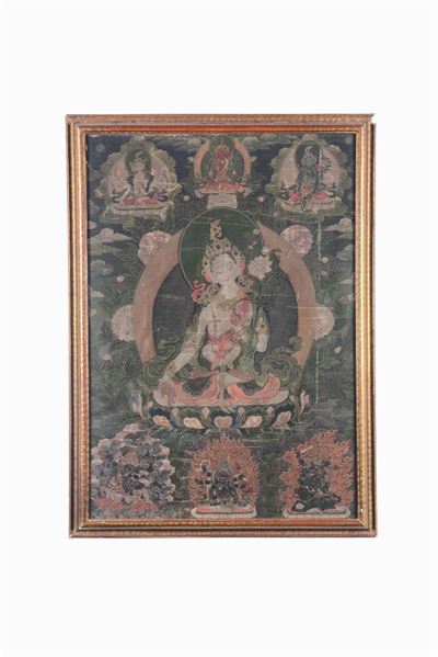 Tanka Raffigurante Varie Divinità, Cina, Dinastia Qing, XIX Secolo