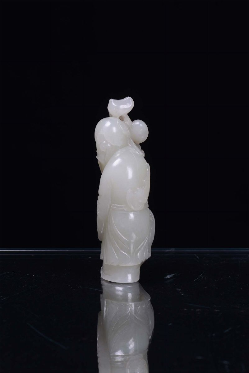 Figura di Saggio in Giada Bianca, Cina, Dinasta Qing, XIX Secolo