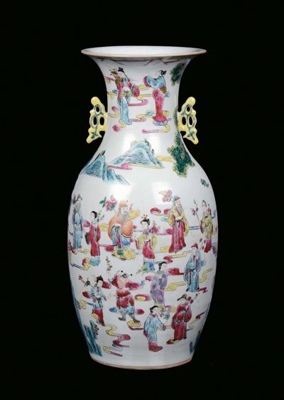 Vaso in Porcellana Famiglia Rosa, Cina, Dinastia Qing, Fine XIX Secolo