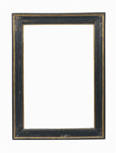Cornice in Legno Ebanizzato con Battuta Aggettante, XVII Secolo