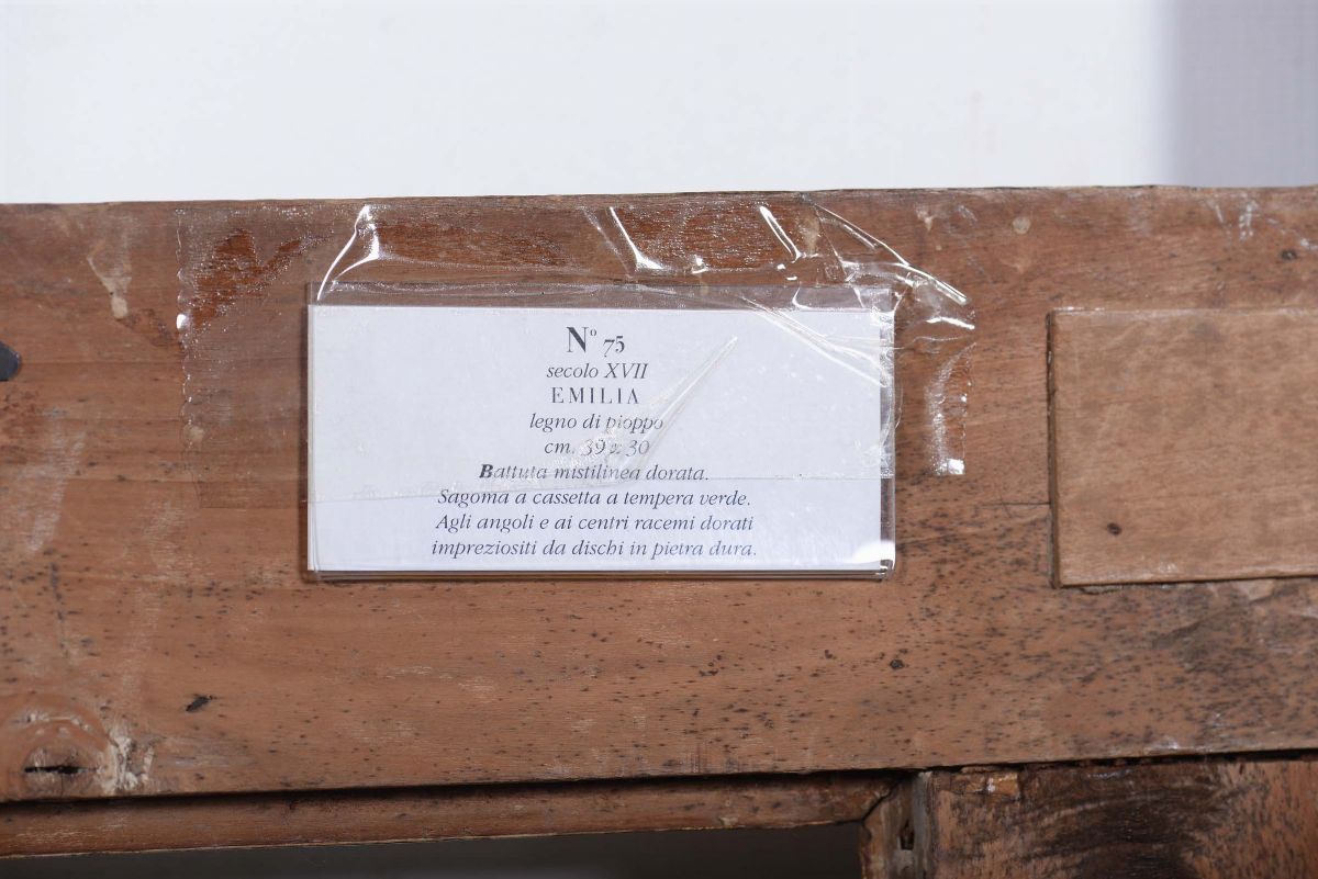 Cornice in Legno Ebanizzato con Battuta Aggettante, XVII Secolo